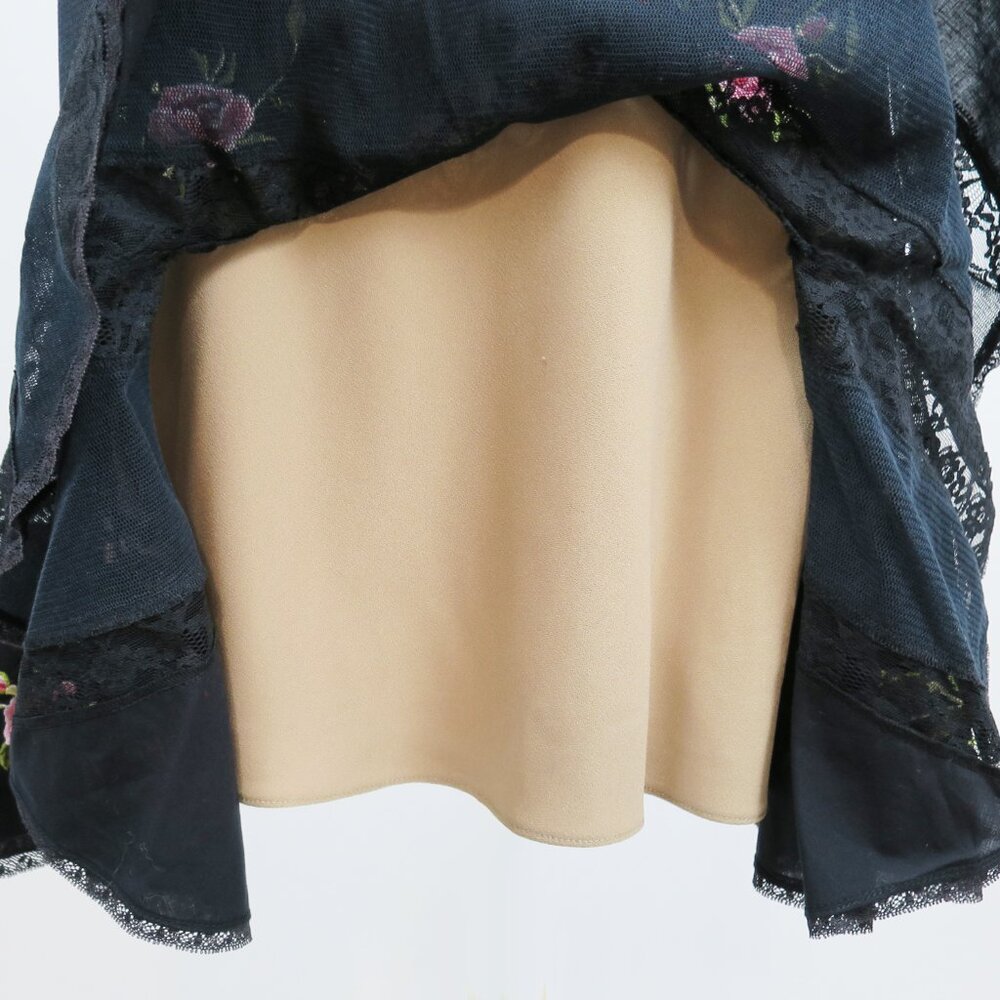 NWT Betsey Johnson Black Illusion Mesh Slip Dress with Floral Embroidery 8 $265 - Picture 13 of 16